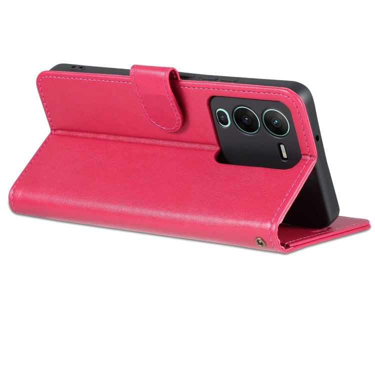 For vivo S15 AZNS Sheepskin Texture Flip Leather Phone Case(Red)