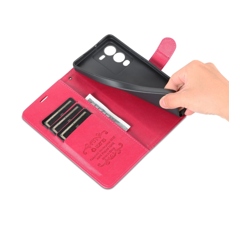 For vivo S15 AZNS Sheepskin Texture Flip Leather Phone Case(Red)