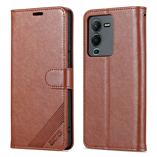 For vivo S15 AZNS Sheepskin Texture Flip Leather Phone Case(Brown)