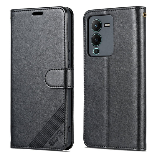 For vivo S15 Pro AZNS Sheepskin Texture Flip Leather Phone Case(Black)