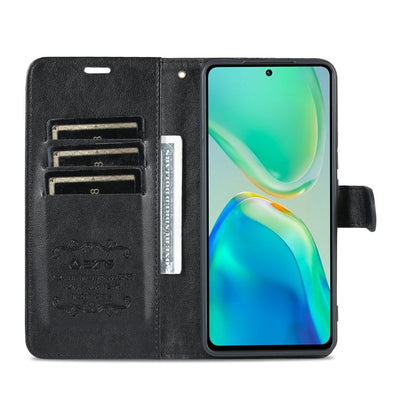 For vivo S15 Pro AZNS Sheepskin Texture Flip Leather Phone Case(Black)
