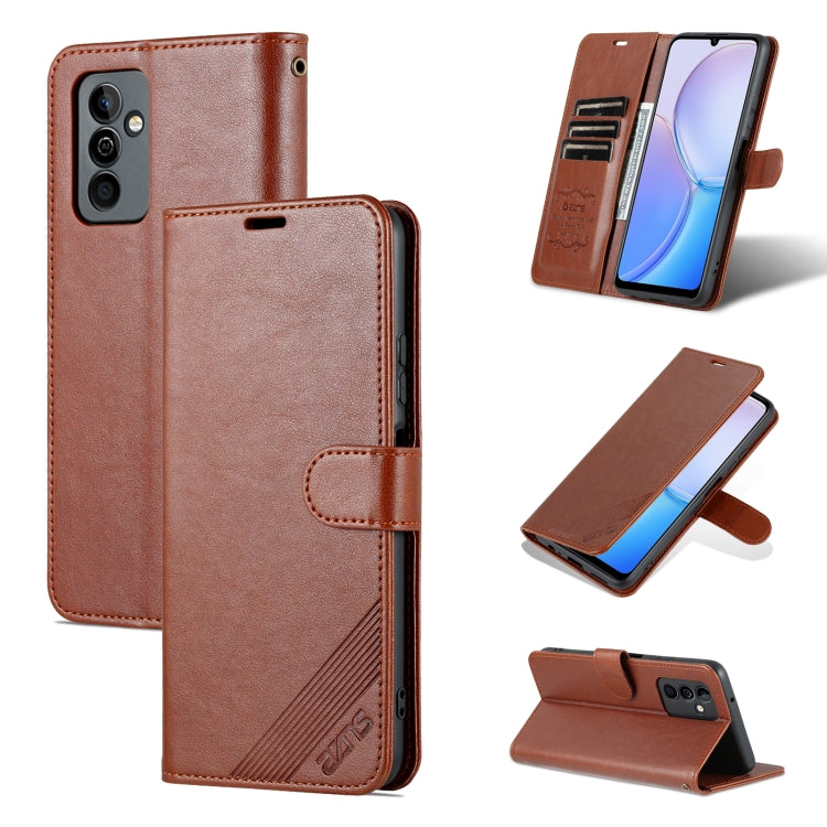 Pour Huawei Maimang 11 Étui de Téléphone en Cuir à Rabat Texture Peau de Mouton AZNS (Marron)