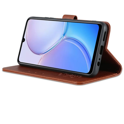 Pour Huawei Maimang 11 Étui de Téléphone en Cuir à Rabat Texture Peau de Mouton AZNS (Marron)
