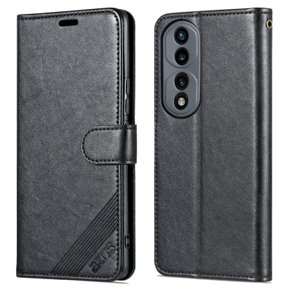 For Honor 70 AZNS Sheepskin Texture Flip Leather Phone Case(Black)