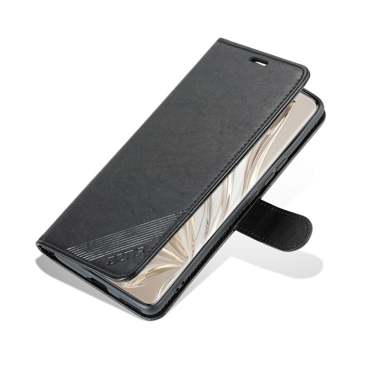 For Honor 70 AZNS Sheepskin Texture Flip Leather Phone Case(Black)