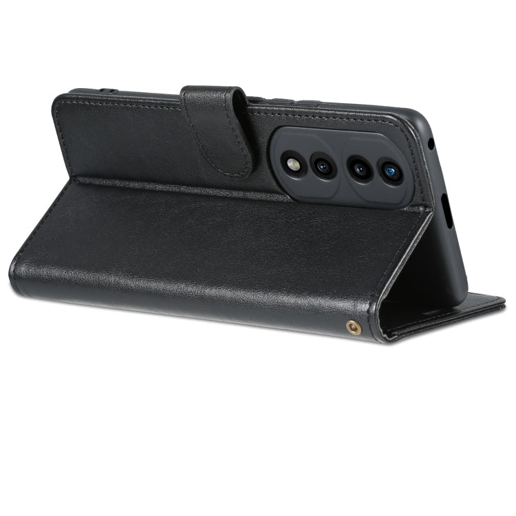 For Honor 70 AZNS Sheepskin Texture Flip Leather Phone Case(Black)