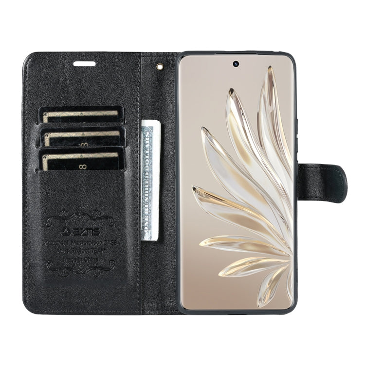 For Honor 70 AZNS Sheepskin Texture Flip Leather Phone Case(Black)
