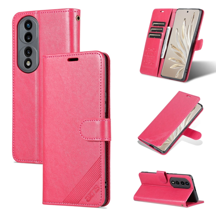 For Honor 70 AZNS Sheepskin Texture Flip Leather Phone Case(Red)