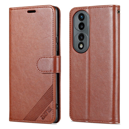 For Honor 70 AZNS Sheepskin Texture Flip Leather Phone Case(Brown)