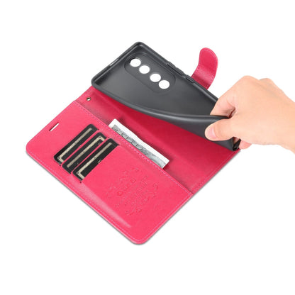 For Honor 70 Pro AZNS Sheepskin Texture Flip Leather Phone Case(Red)