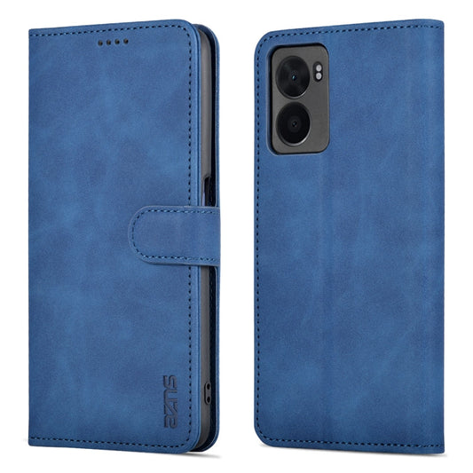 For OPPO A57 5G/Realme Q5i/Realme V23 AZNS Skin Feel Calf Texture Flip Leather Phone Case(Blue)