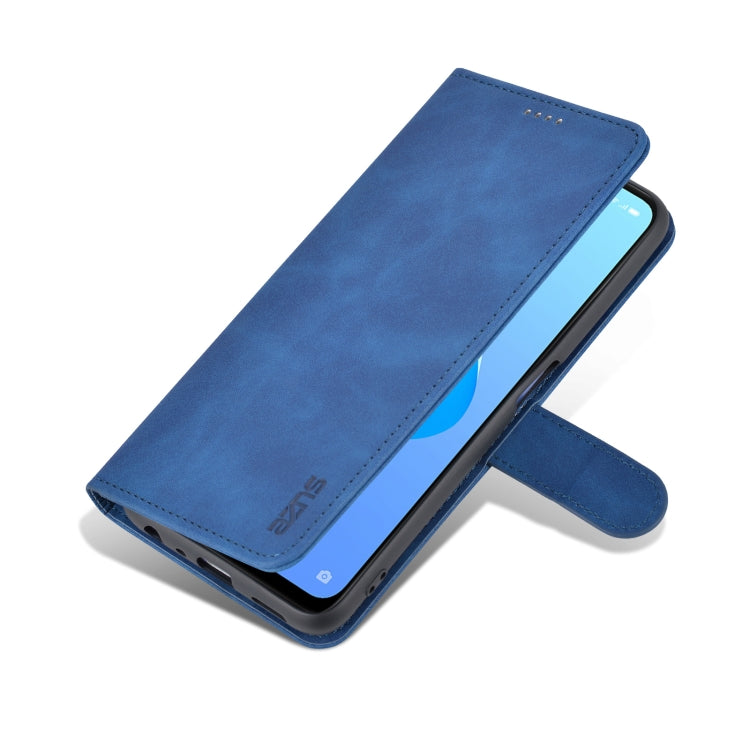 For OPPO A57 5G/Realme Q5i/Realme V23 AZNS Skin Feel Calf Texture Flip Leather Phone Case(Blue)