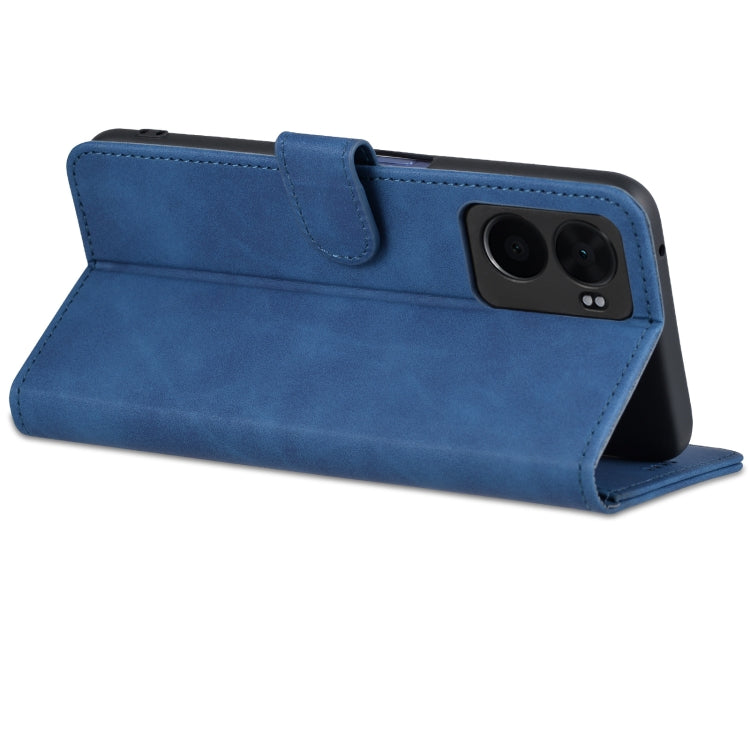 For OPPO A57 5G/Realme Q5i/Realme V23 AZNS Skin Feel Calf Texture Flip Leather Phone Case(Blue)