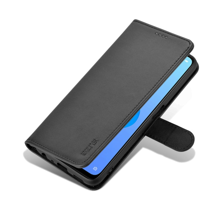For OPPO A57 5G/Realme Q5i/Realme V23 AZNS Skin Feel Calf Texture Flip Leather Phone Case(Black)
