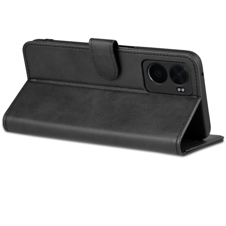 For OPPO A57 5G/Realme Q5i/Realme V23 AZNS Skin Feel Calf Texture Flip Leather Phone Case(Black)