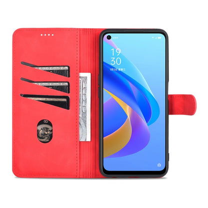 For OPPO A57 5G/Realme Q5i/Realme V23 AZNS Skin Feel Calf Texture Flip Leather Phone Case(Red)