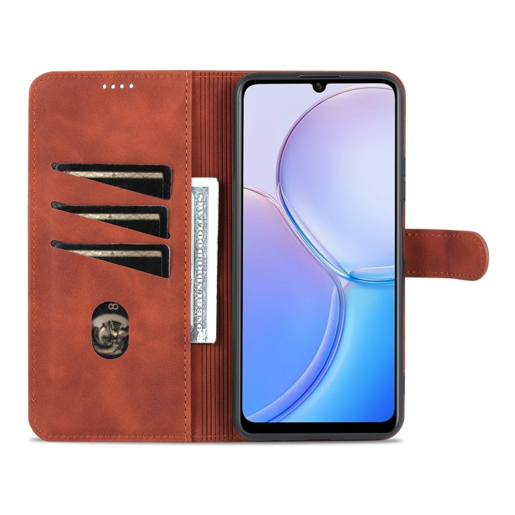 For Huawei Maimang 11 AZNS Skin Feel Calf Texture Flip Leather Phone Case(Brown)