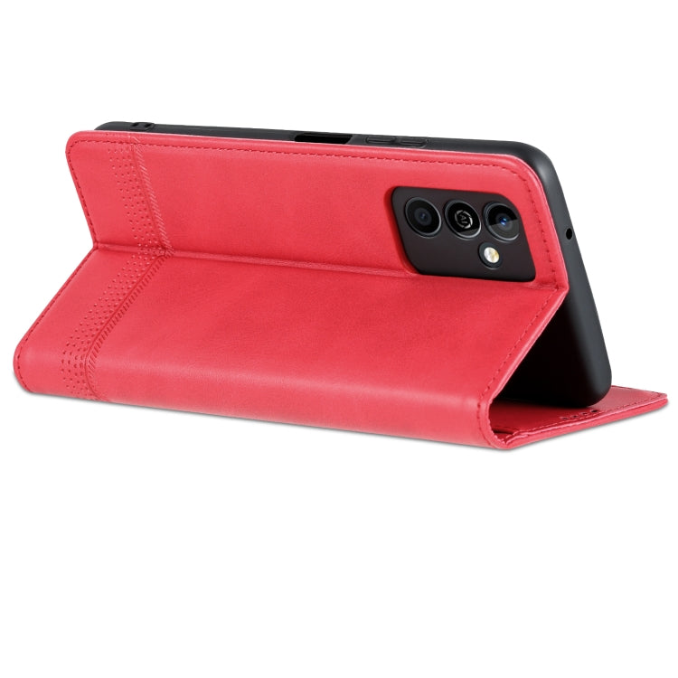 For Huawei Maimang 11 AZNS Magnetic Calf Texture Flip Leather Phone Case(Red)