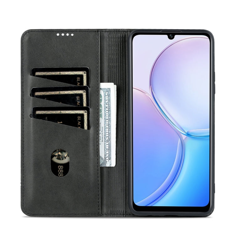 For Huawei Maimang 11 AZNS Magnetic Calf Texture Flip Leather Phone Case(Black)