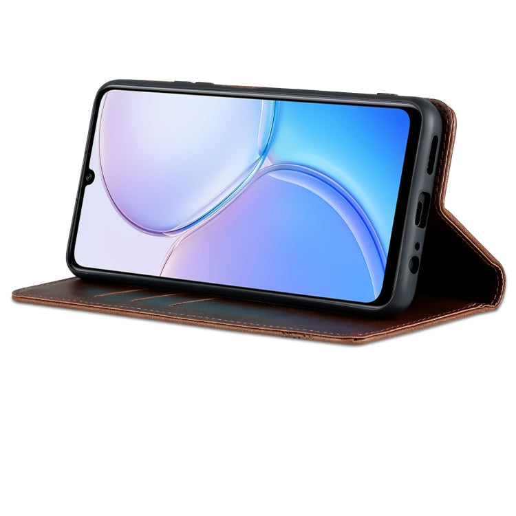 For Huawei Maimang 11 AZNS Magnetic Calf Texture Flip Leather Phone Case(Dark Brown)