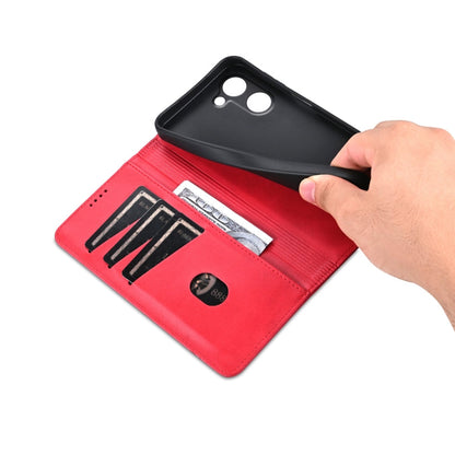For vivo Y100i 5G AZNS Magnetic Calf Texture Leather Phone Case(Red)