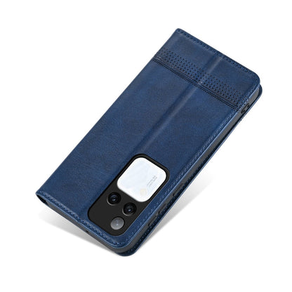 For vivo S18 Pro AZNS Magnetic Calf Texture Leather Phone Case(Dark Blu)