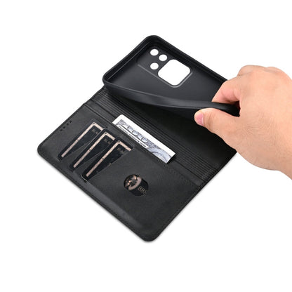 Pour l'étui de téléphone en cuir texturé de veau magnétique AZNS pour vivo S18 Pro (noir)