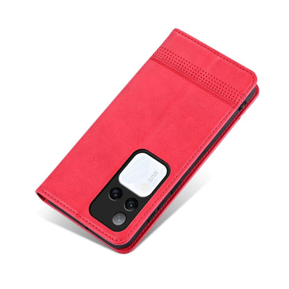 Pour Étui de téléphone en cuir AZNS Magnetic Calf Texture pour vivo S18 Pro (Rouge)