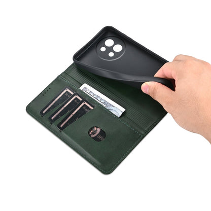 For vivo S18e AZNS Magnetic Calf Texture Leather Phone Case(Dark Green)