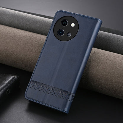 For vivo Y200i 5G/Y38/T3x AZNS Magnetic Calf Texture Leather Phone Case(Dark Blu)