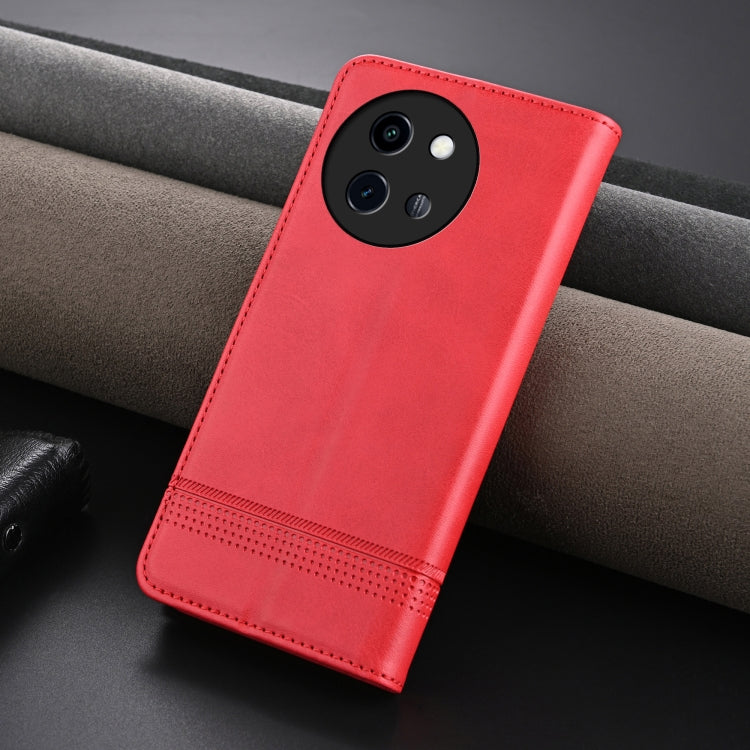 For vivo Y200i 5G/Y38/T3x AZNS Magnetic Calf Texture Leather Phone Case(Red)