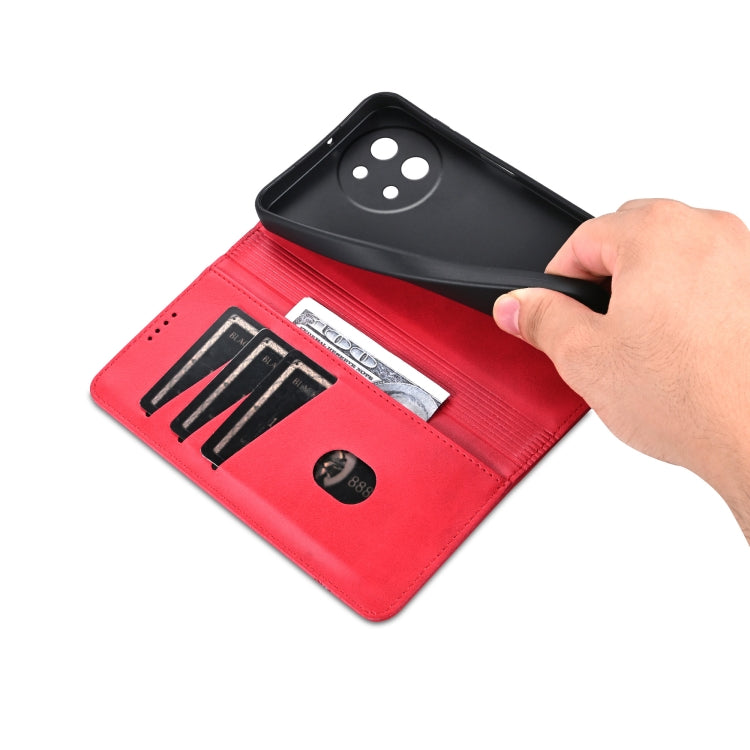For vivo Y200i 5G/Y38/T3x AZNS Magnetic Calf Texture Leather Phone Case(Red)