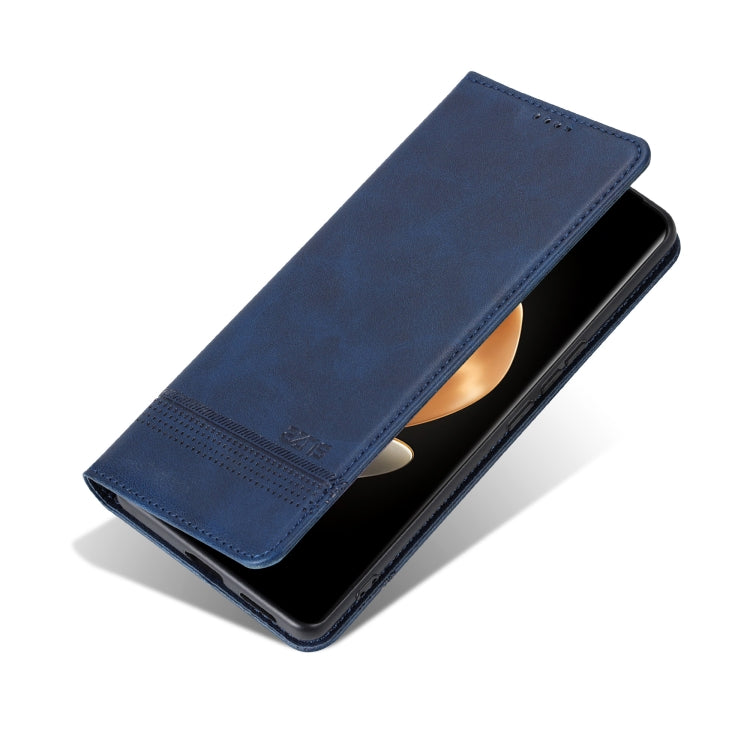 For vivo S19 Pro AZNS Magnetic Calf Texture Leather Phone Case(Dark Blu)