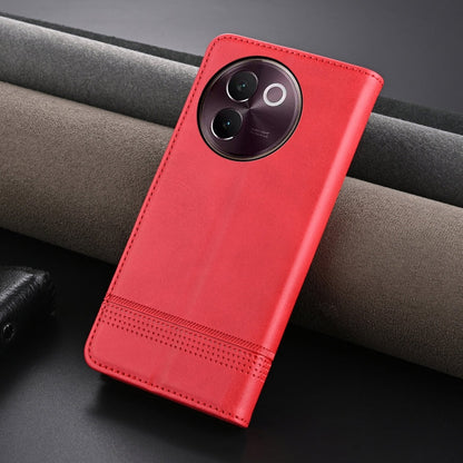 For vivo V30e AZNS Magnetic Calf Texture Leather Phone Case(Red)