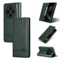 Pour coque de téléphone en cuir texturé de veau magnétique AZNS pour vivo X100s (vert foncé)