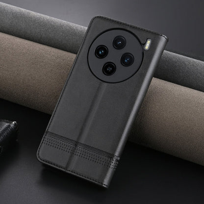 For vivo X100s AZNS Magnetic Calf Texture Leather Phone Case(Black)