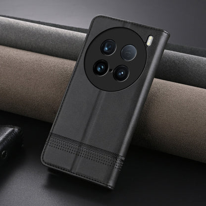 For vivo X100 Ultra AZNS Magnetic Calf Texture Leather Phone Case(Black)