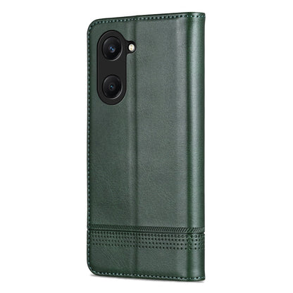 For vivo Y37 / Y37m 5G / Y36t 5G AZNS Magnetic Calf Texture Leather Phone Case(Dark Green)