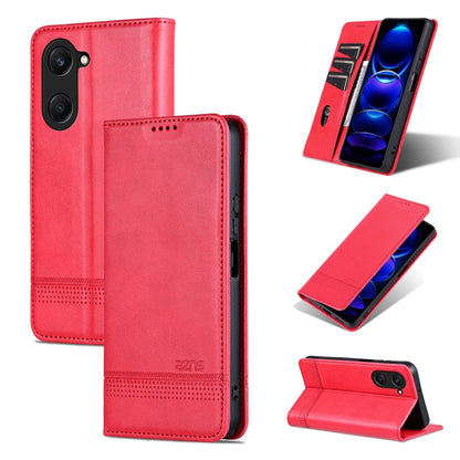For vivo Y37 / Y37m 5G / Y36t 5G AZNS Magnetic Calf Texture Leather Phone Case(Red)