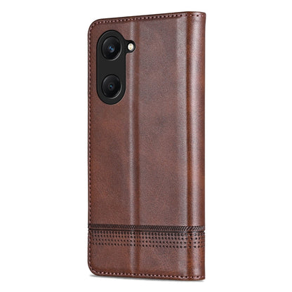For vivo Y18 / Y18s AZNS Magnetic Calf Texture Leather Phone Case(Dark Brown)
