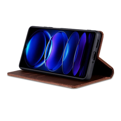 For vivo Y18 / Y18s AZNS Magnetic Calf Texture Leather Phone Case(Dark Brown)