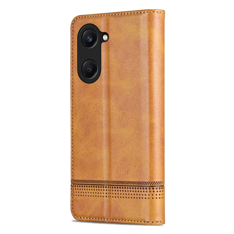 Pour étui de téléphone en cuir à texture de veau magnétique AZNS pour vivo Y18 / Y18s (marron clair)