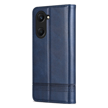 For vivo Y18 / Y18s AZNS Magnetic Calf Texture Leather Phone Case(Dark Blu)