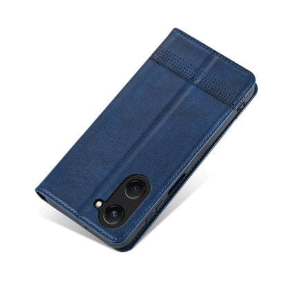 For vivo Y18 / Y18s AZNS Magnetic Calf Texture Leather Phone Case(Dark Blu)