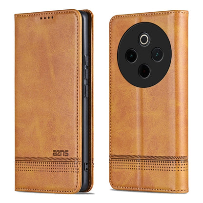 For vivo Y300 Pro AZNS Magnetic Calf Texture Leather Phone Case(Light Brown)