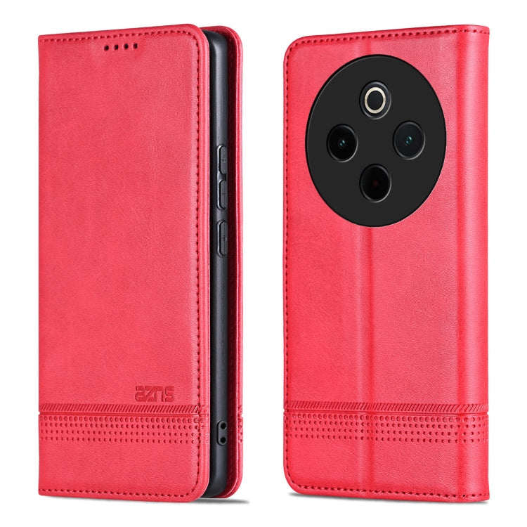 For vivo Y300 Pro AZNS Magnetic Calf Texture Leather Phone Case(Red)