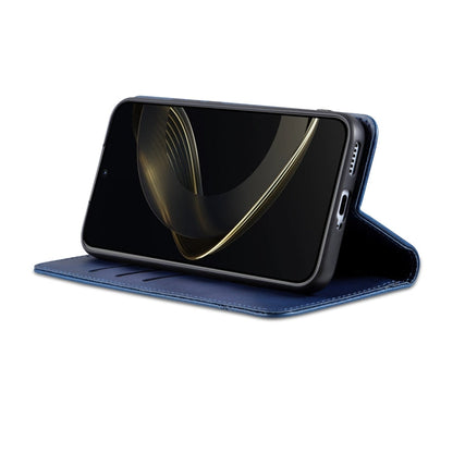 Pour Coque de téléphone en cuir avec texture de veau magnétique AZNS pour vivo X200 (Bleu Foncé)