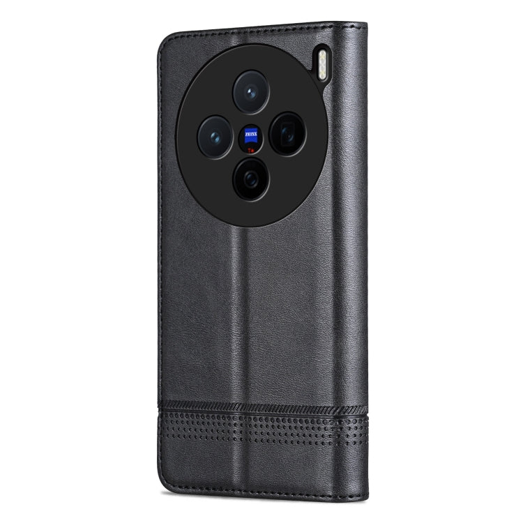 For vivo X200 AZNS Magnetic Calf Texture Leather Phone Case(Black)