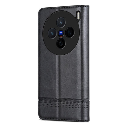 For vivo X200 AZNS Magnetic Calf Texture Leather Phone Case(Black)
