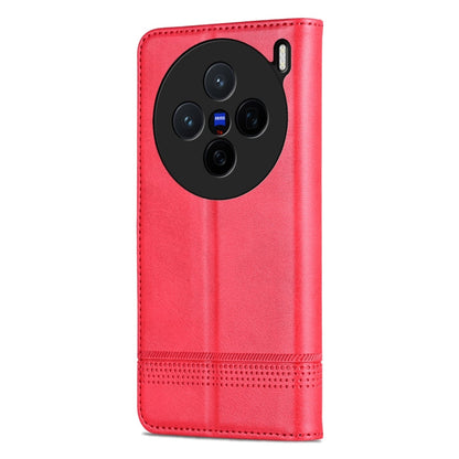 For vivo X200 AZNS Magnetic Calf Texture Leather Phone Case(Red)